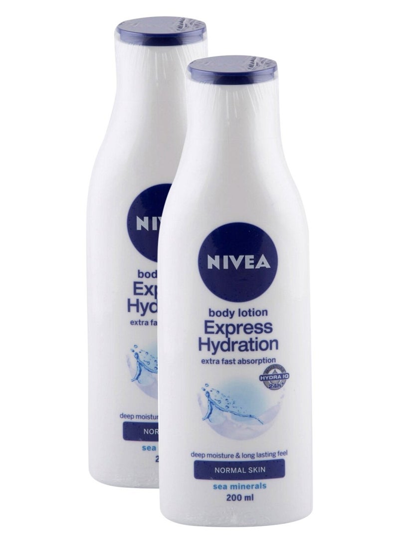 Nivea Big Bazaar Combo - Body Lotion Express Hydration, 200Ml (Pack Of 2) Promo Pack - Image 1